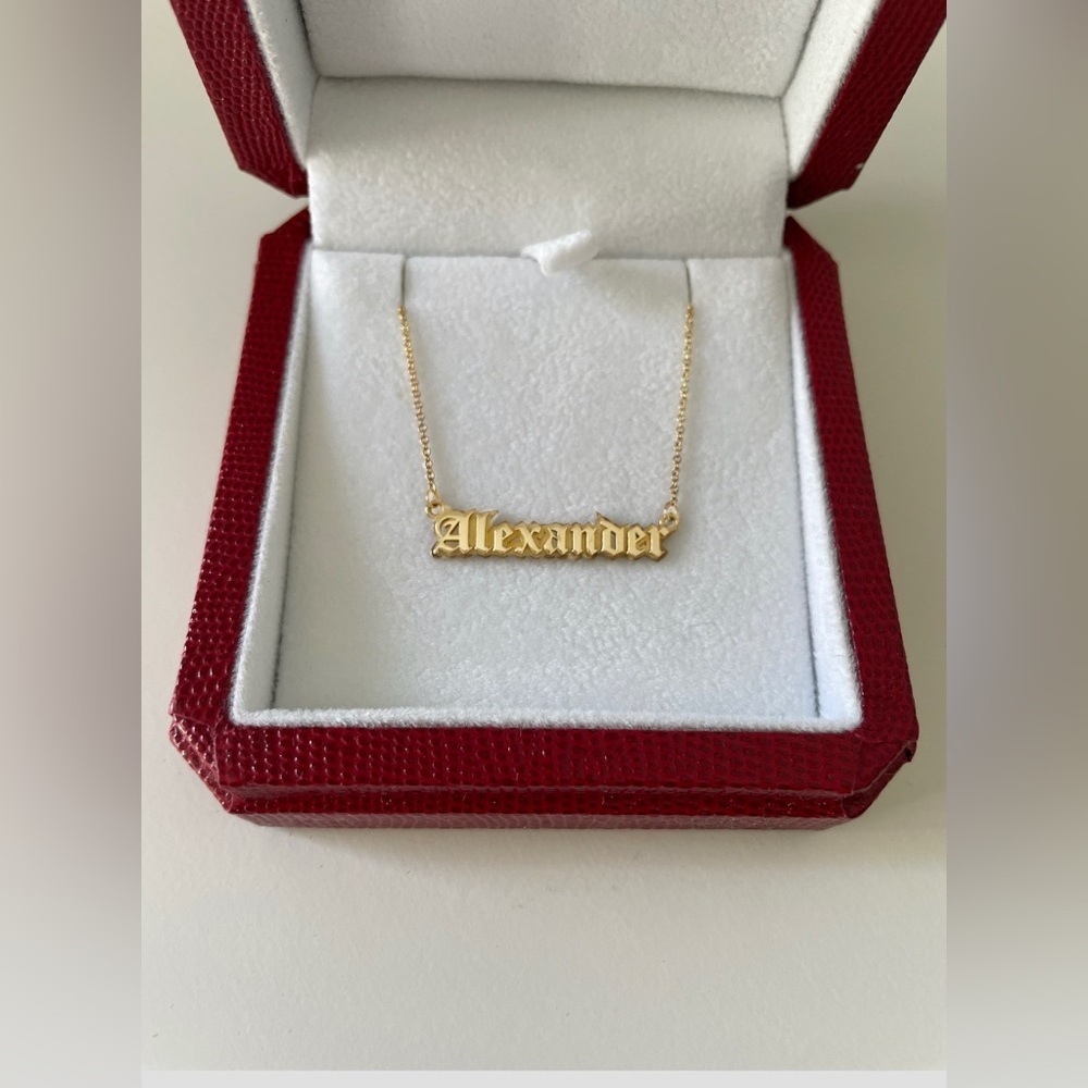 14k Name Necklace  “Alexander”